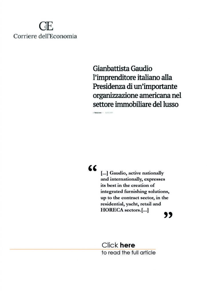 Gaudio Spazio Design - Press - Corriere dell'Economia